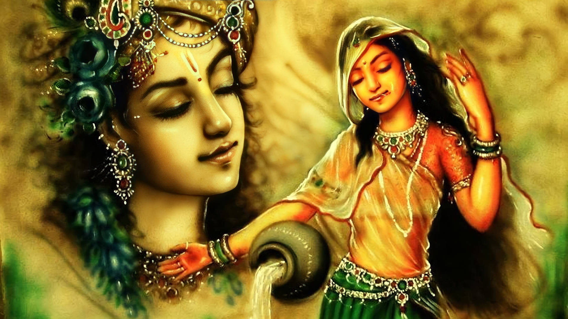 Radha Krishna 3d Achtergrond