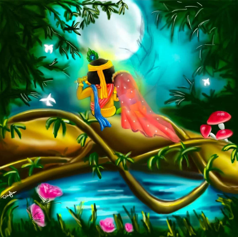 Radha Krishna Imut Wallpaper