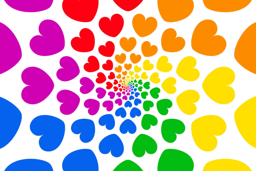 Rainbow Heart Background Wallpaper