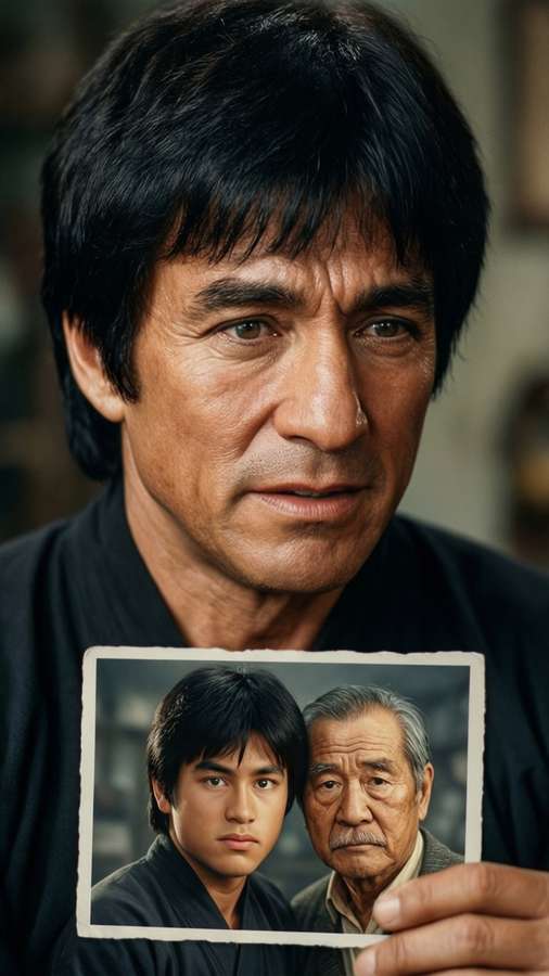 Emotional Ralph Macchio looking at old photo with Mr. Miyagi. — Ralph Macchio Picture