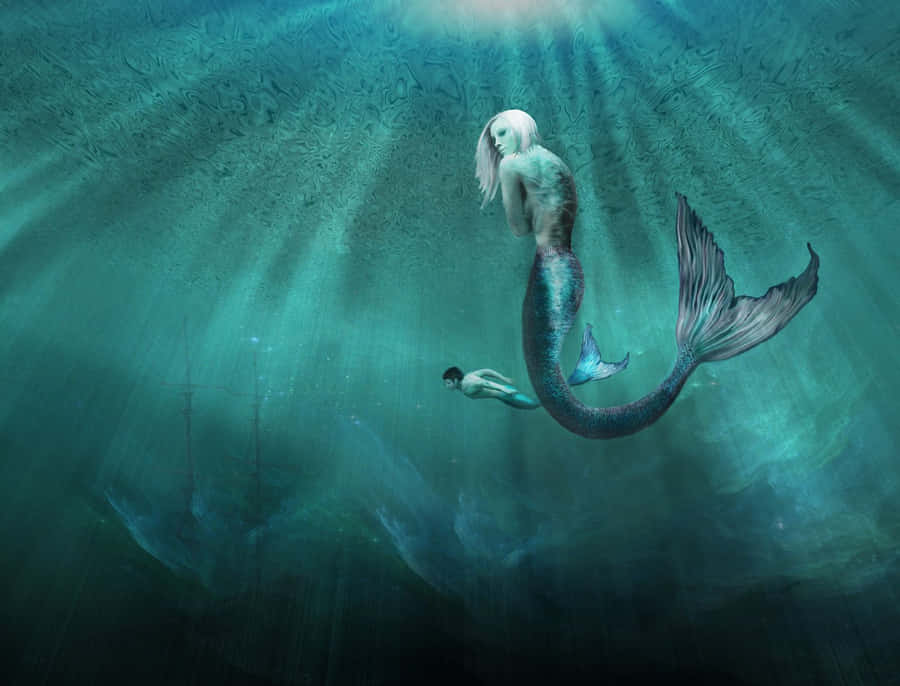 Real Mermaid Background Wallpaper