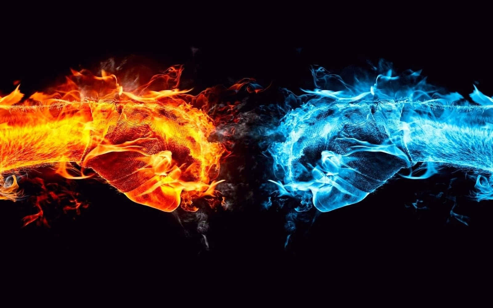 Red And Blue Fire Background Wallpaper
