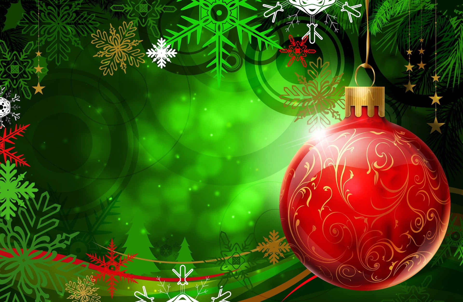 Red And Green Christmas Wallpaper