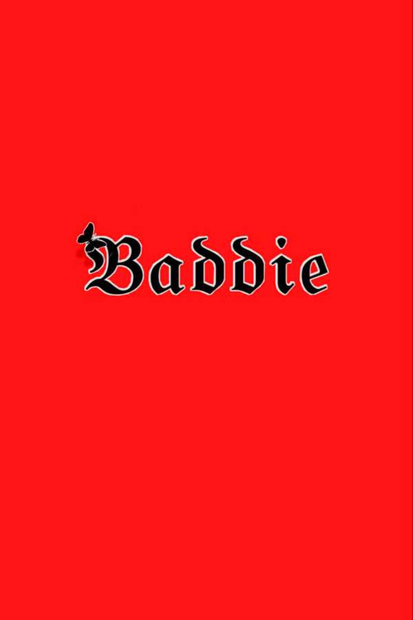 Bold black gothic text reading 'Baddie' on a solid red background. — Red Baddie Wallpaper