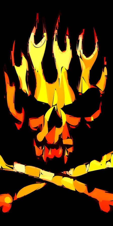 Red Flame Skull Fond d'écran