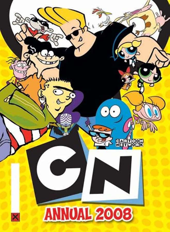 Capa do Cartoon Network Annual 2008 com personagens animados populares. — Rede Cartoon Papéis de Parede
