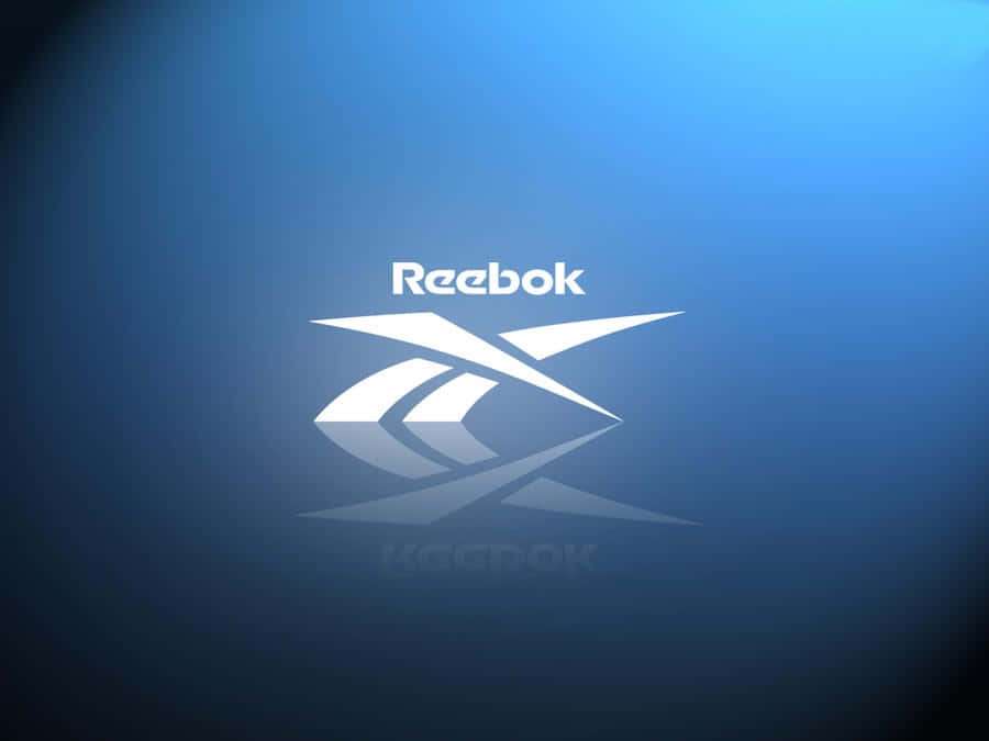 Reebok logo with reflection on blue gradient background — Reebok Background