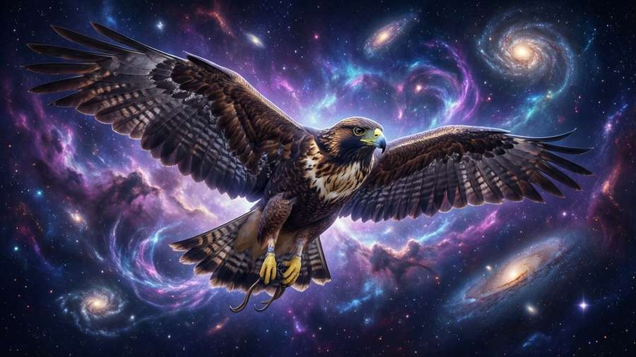 Cosmic Raptor — Regal Raptor Wallpaper