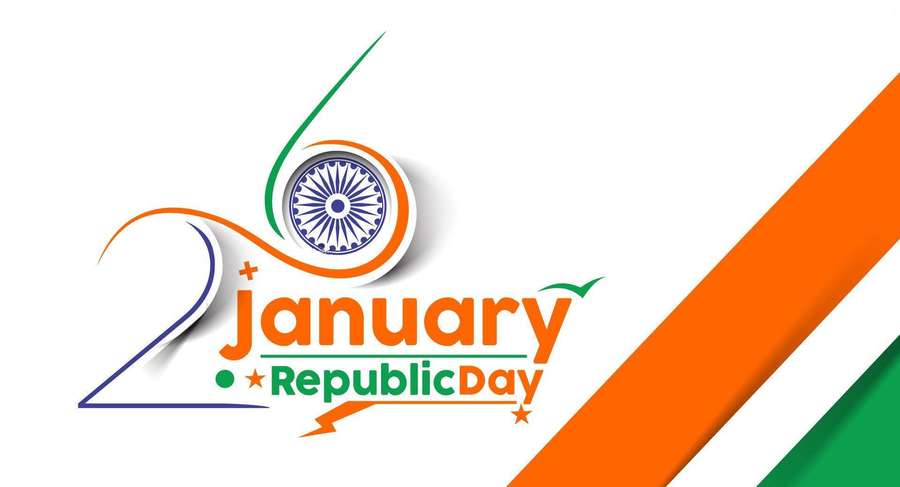 Republic Day celebration graphic with date and national flag colors. — Republic Day Background