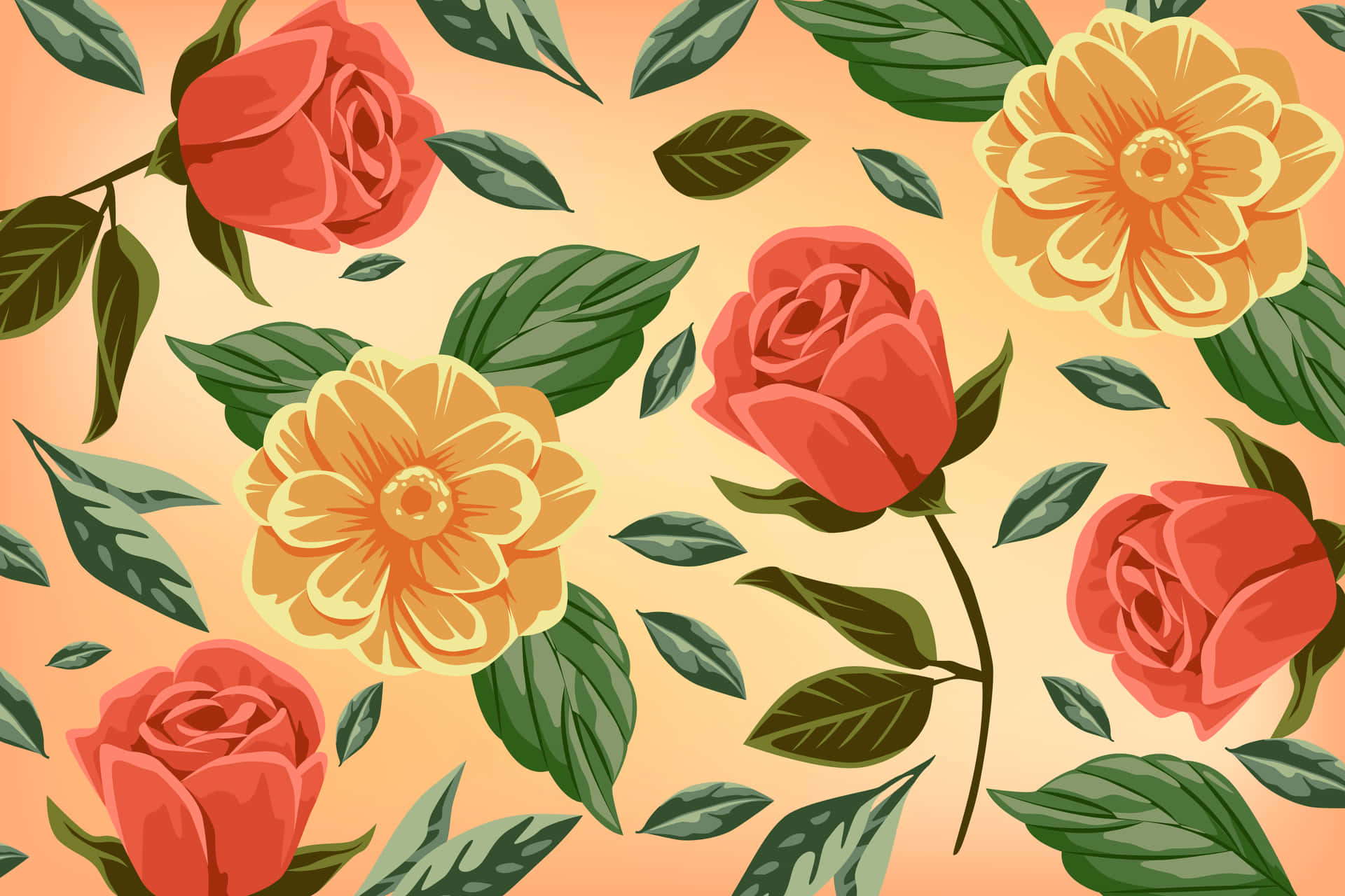 Retro Flower Wallpaper