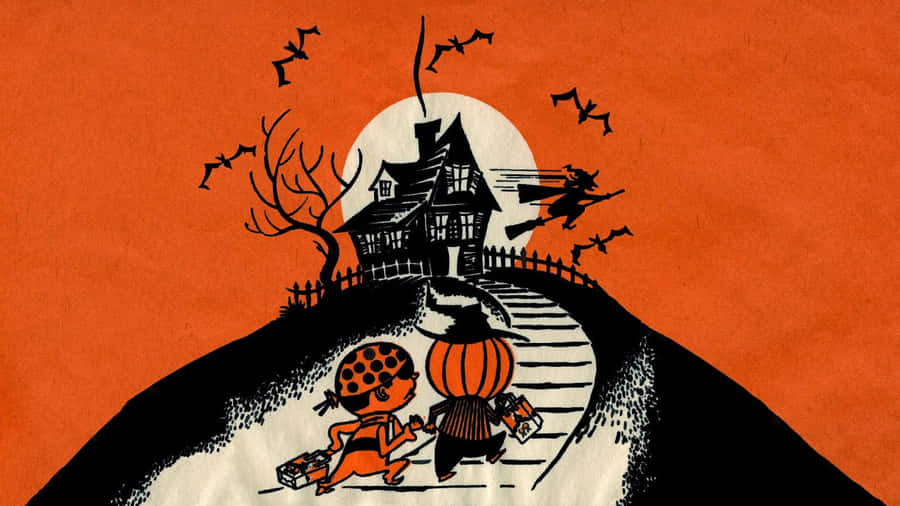 Retro Vintage Halloween Wallpaper