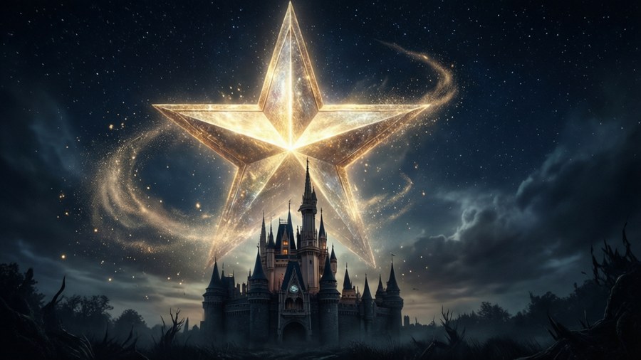 Fantasy wallpaper with giant star rating in night sky. — Review Wallpaper