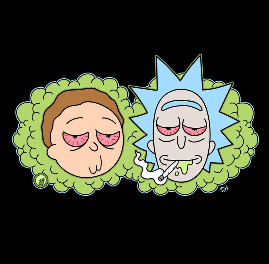 Rick And Morty Weed Background Wallpaper
