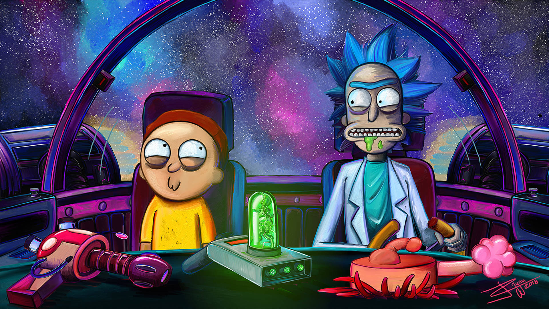 Rick Og Morty Stoner Bakgrunnsbildet