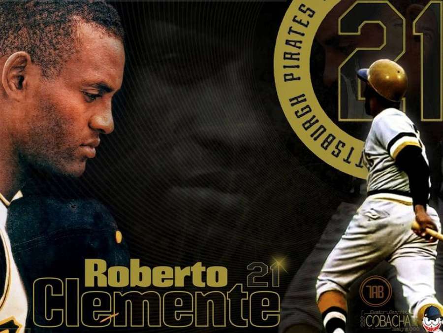 Baseballspieler Roberto Clemente in Pittsburgh Pirates Uniform mit Nummer 21. — Roberto Clemente Wallpaper