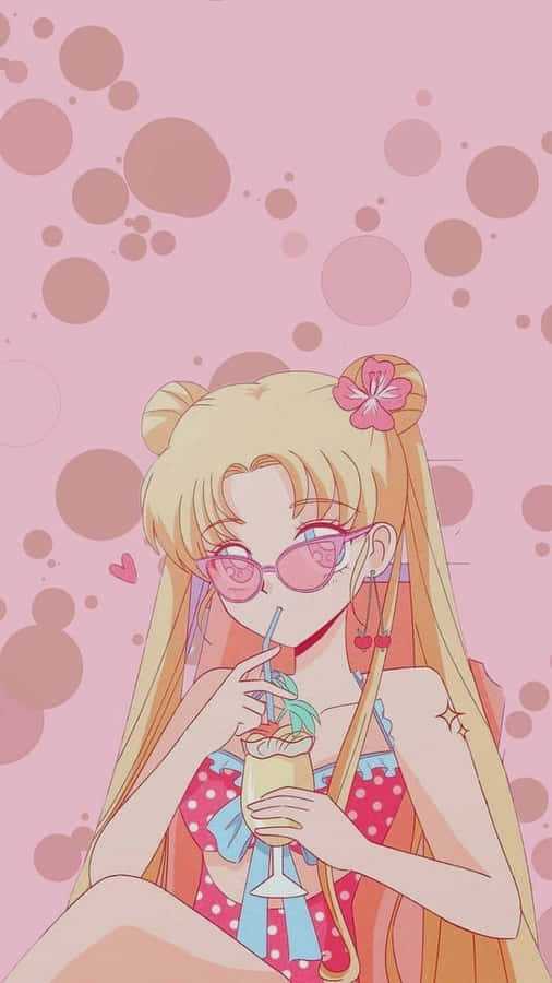 Rosa Sailor Moon Bakgrunnsbildet