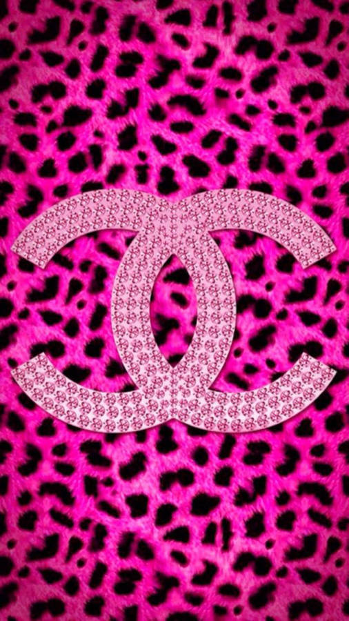 Rosafarbener Chanel Logo Hintergrund