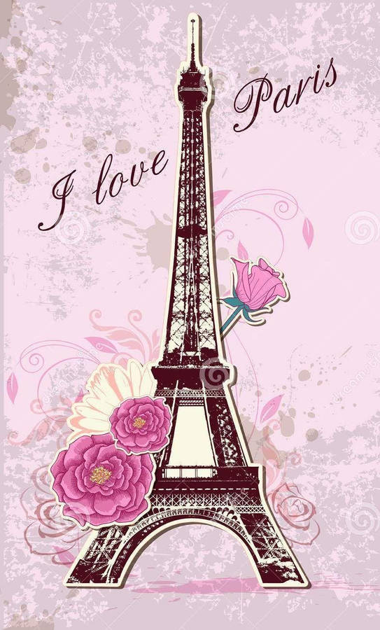 Rosafarbener Eiffelturm Wallpaper