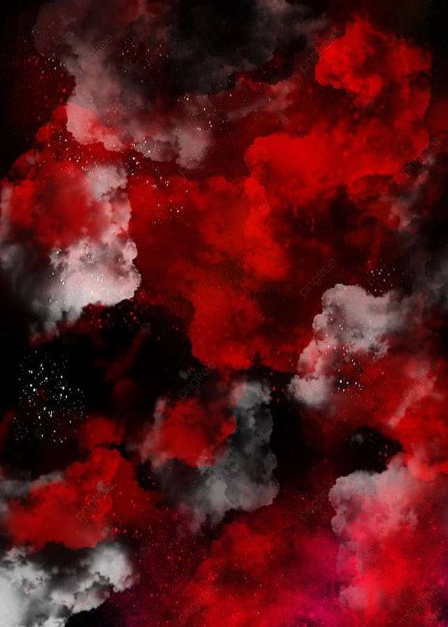 Dramatische rote schwarze und weiße kosmische Wolken mit Sternenfeld im Weltraum — Rote Tarnfarbe Bild Wallpaper
