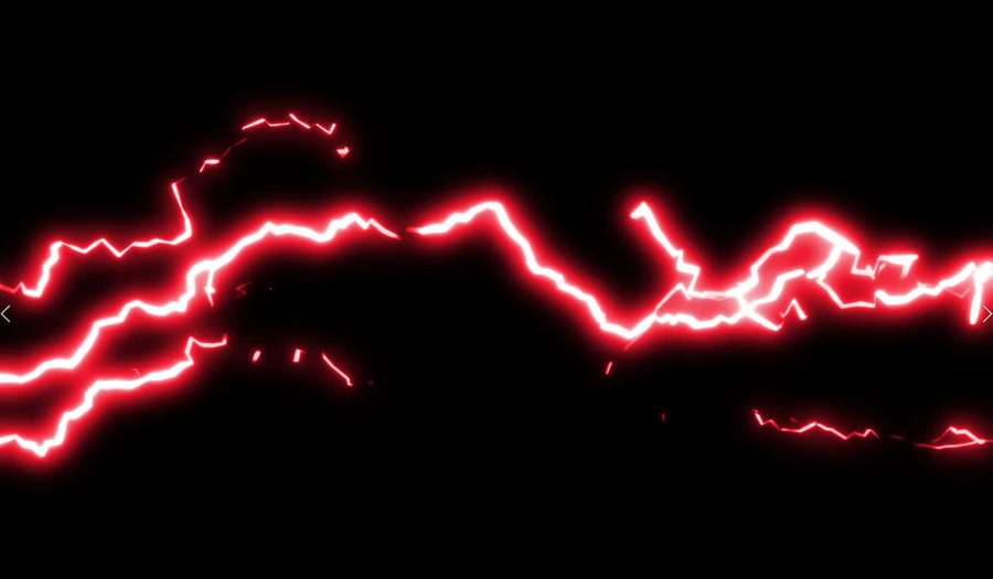 Rote Blitzstreifen erhellen einen schwarzen Hintergrund mit scharfen gezackten Energien. — Roter Blitz Wallpaper