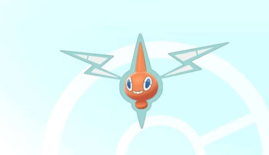 Orange Pokémon with lightning wings smiles against a light blue background. — Rotom Wallpaper