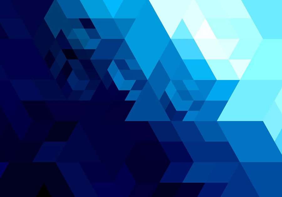 Abstract geometric pattern of blue triangles in gradient shades. — Royal Blue Background