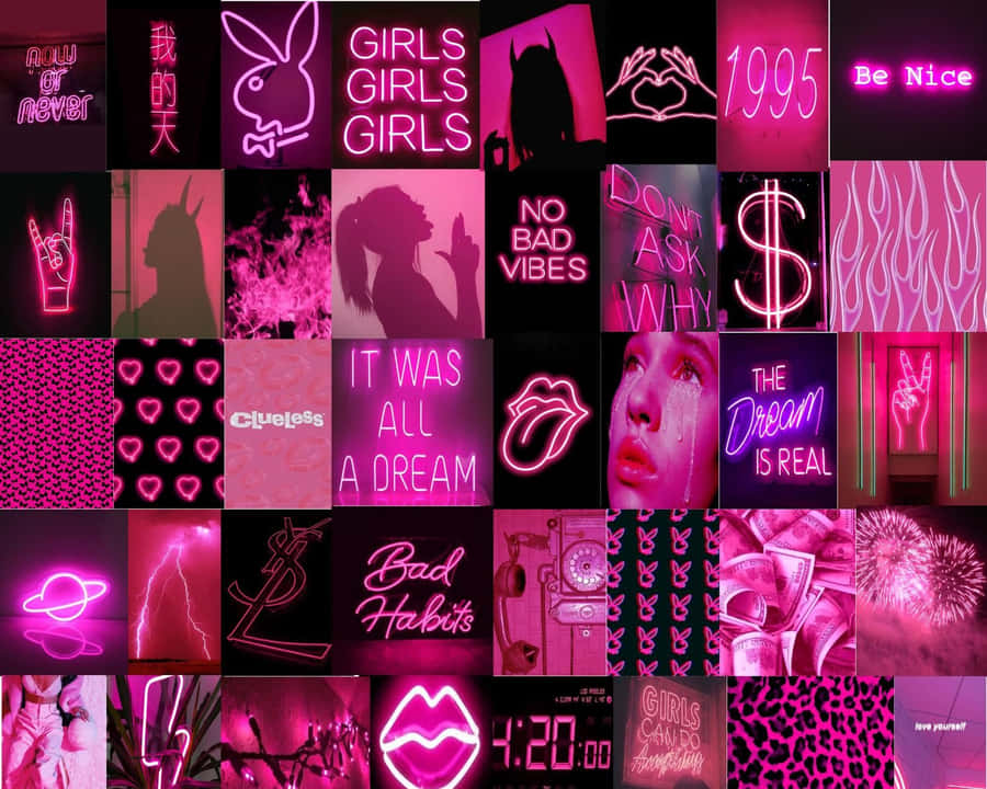 Roze Collage Achtergrond