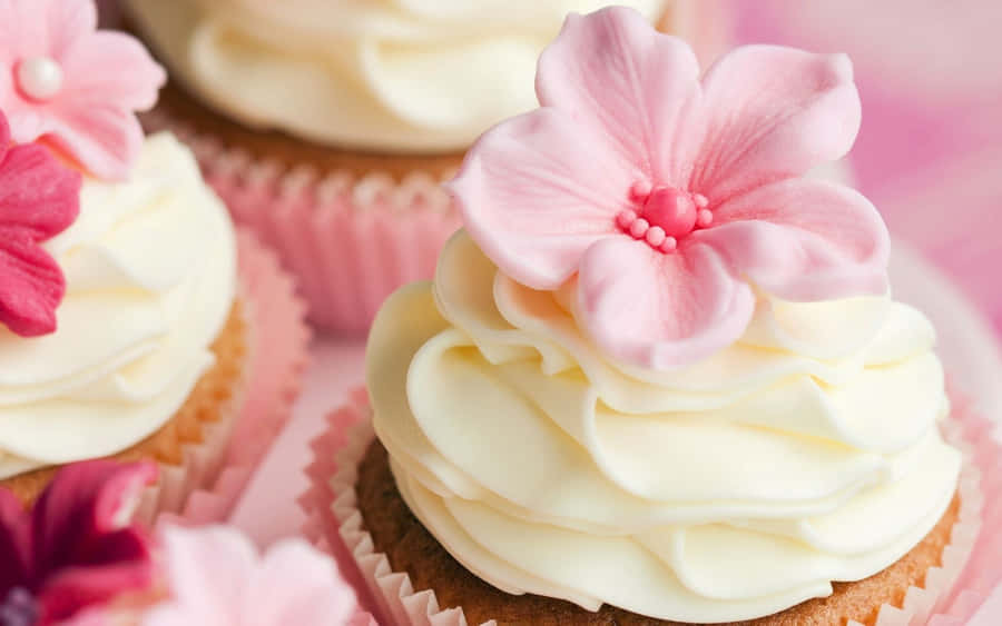 Roze Cupcakes Achtergrond