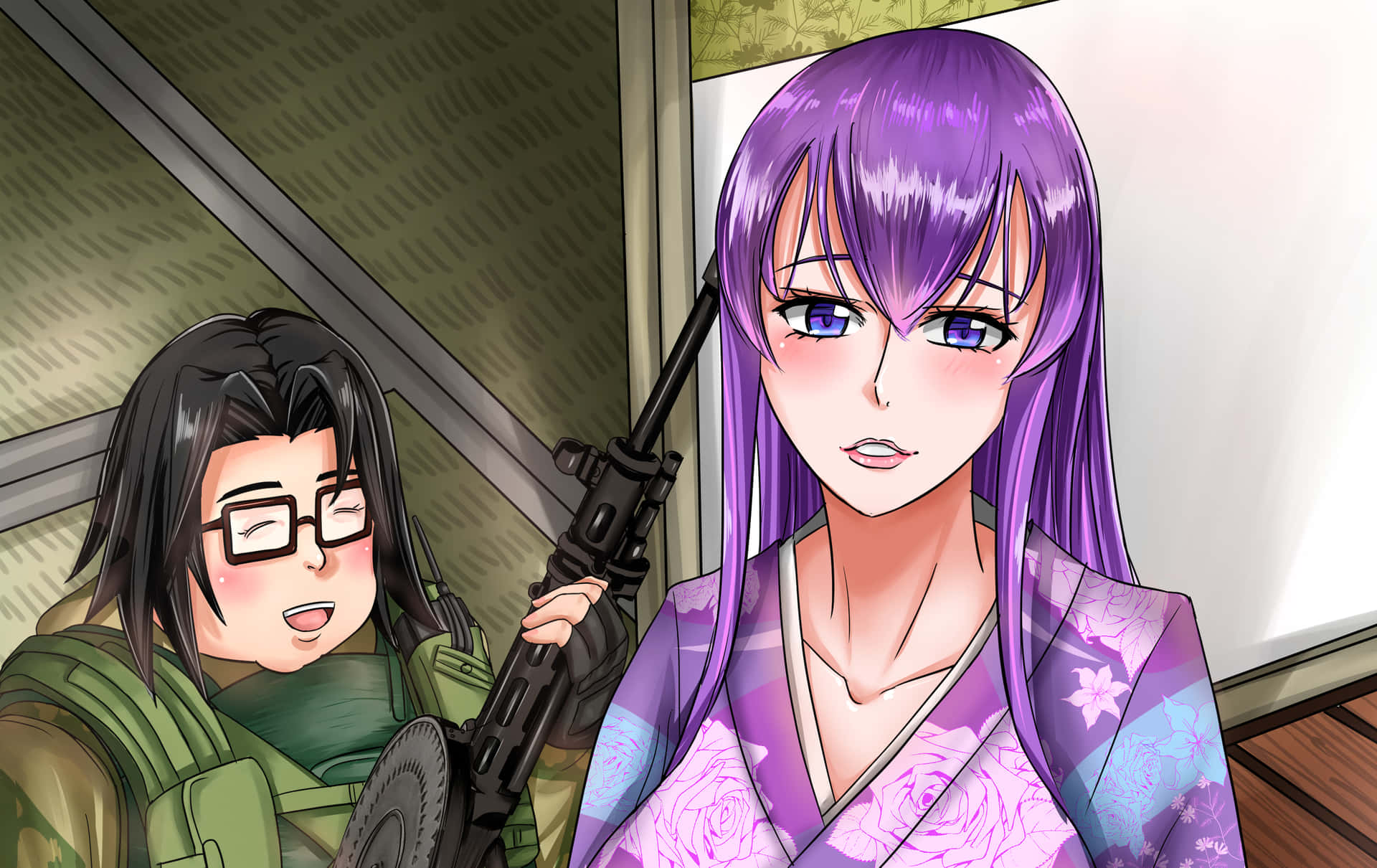 Saeko Busujima Taustakuva