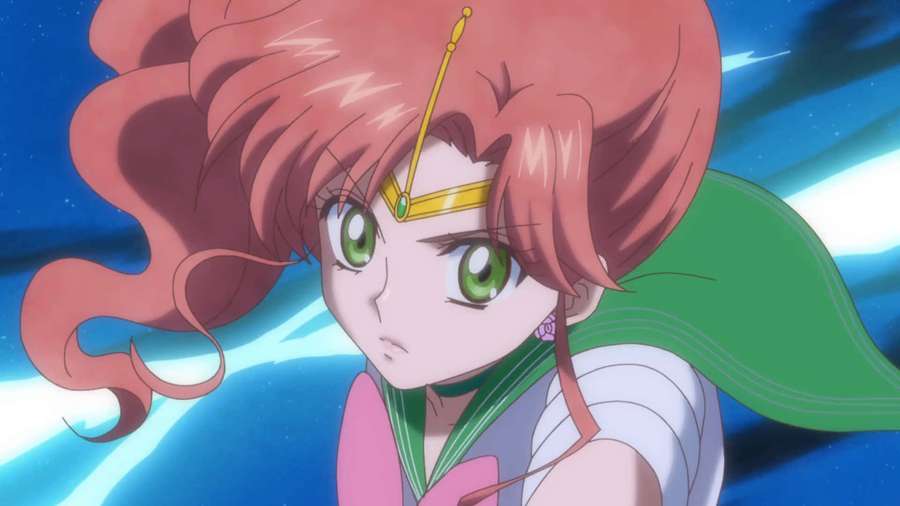 Anime girl with pink hair and green eyes in space outfit — Sailor Jupiter Wallpaper