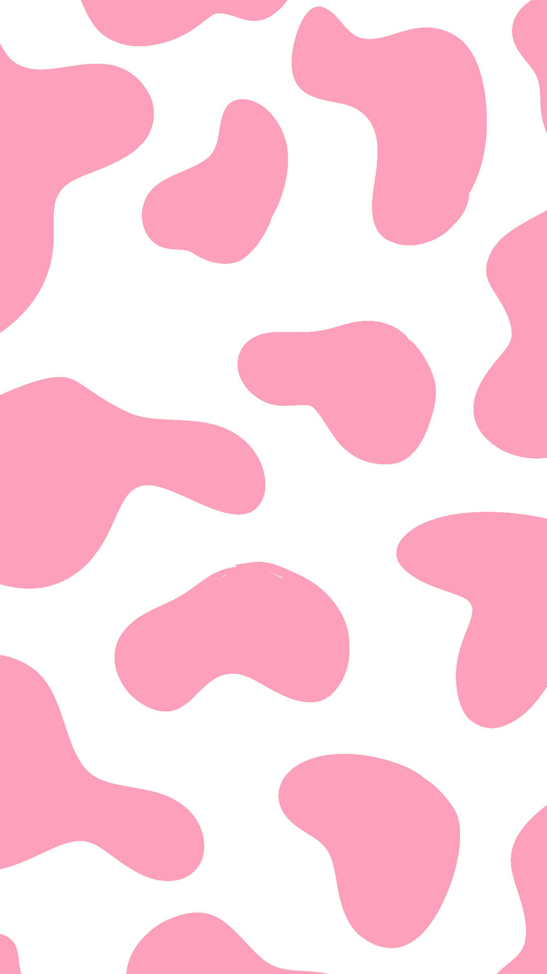 Pola cetakan sapi merah muda di latar belakang putih untuk wallpaper. — Sapi Stroberi Wallpaper