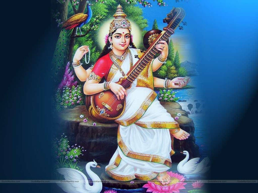 Saraswati Background Wallpaper