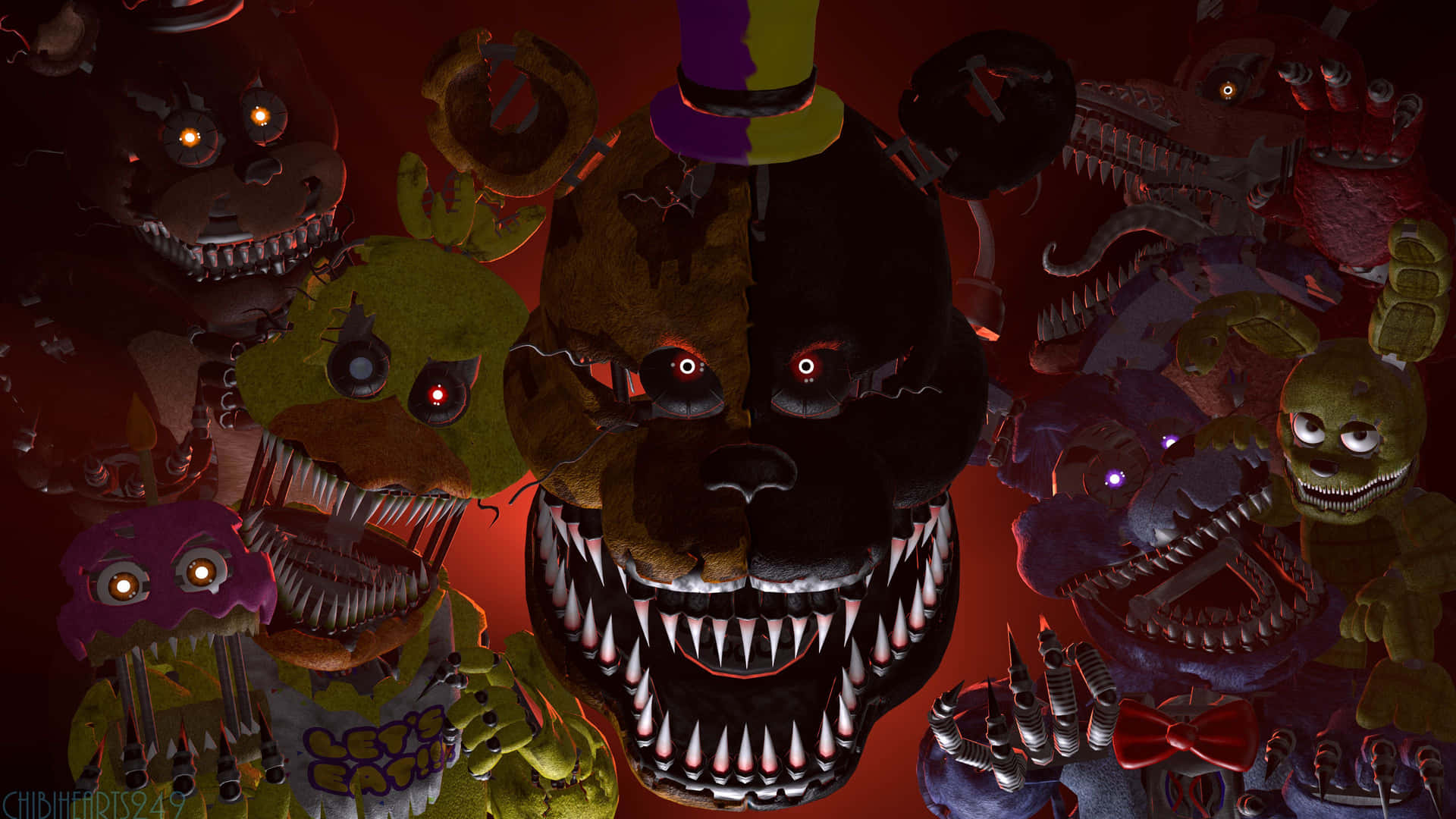  Five Nights at Freddy's Horror Video Game Characters
