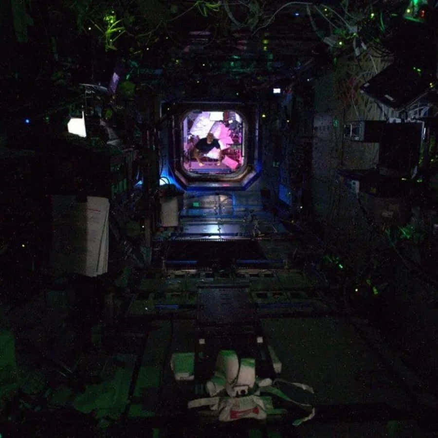 horror alien space station background