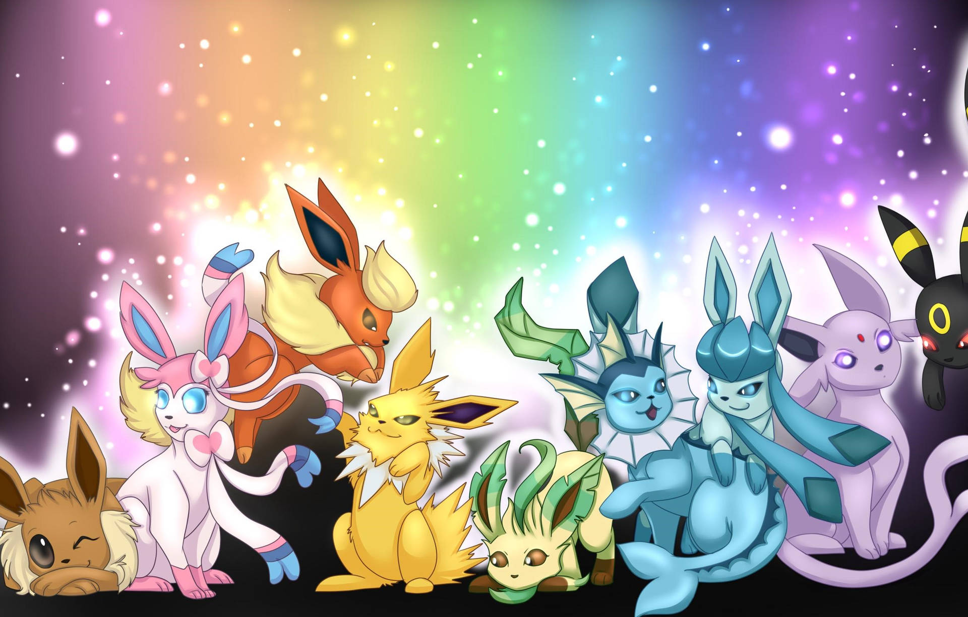 Schattige Eeveelutions Achtergrond