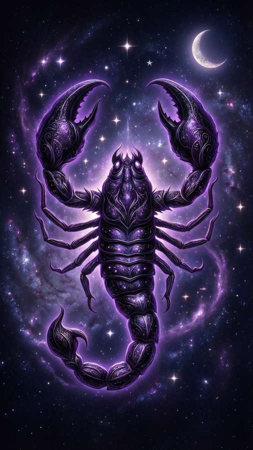 Mystical Scorpio zodiac symbol in a starry galaxy for iPhone — Scorpio iPhone Picture