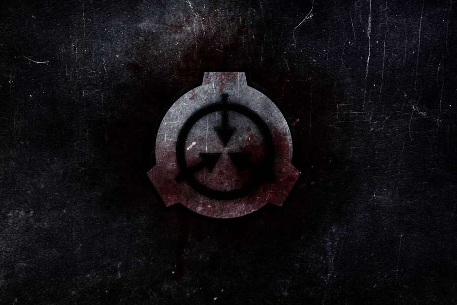 Half-Life HEV-Anzug-Logo mit Blutflecken auf dunklem zerkratztem Metall. — Scp Bilder