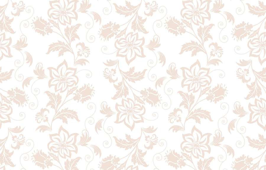 Beige floral and vine pattern on white background for wallpaper design. — Seamless Background