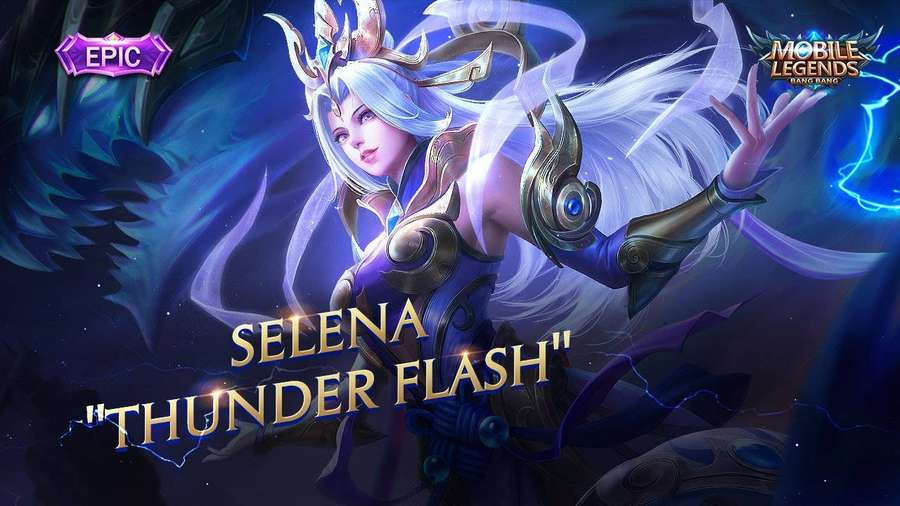 Anime character Selena in Thunder Flash skin from Mobile Legends. — Selena Mobile Legend Wallpaper