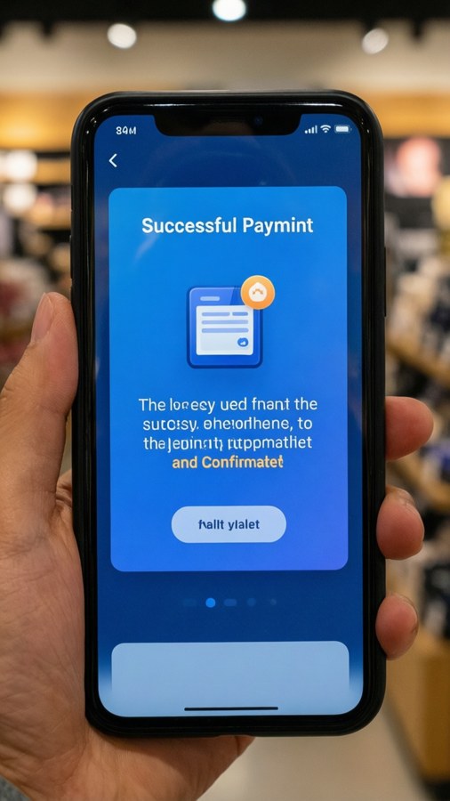 A smartphone displaying a payment confirmation, highlighting mobile sales. — Sell Wallpaper