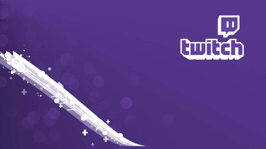 Logotipo de Twitch con un gráfico de stream digital blanco sobre fondo púrpura — Servicio de streaming Fondos de pantalla