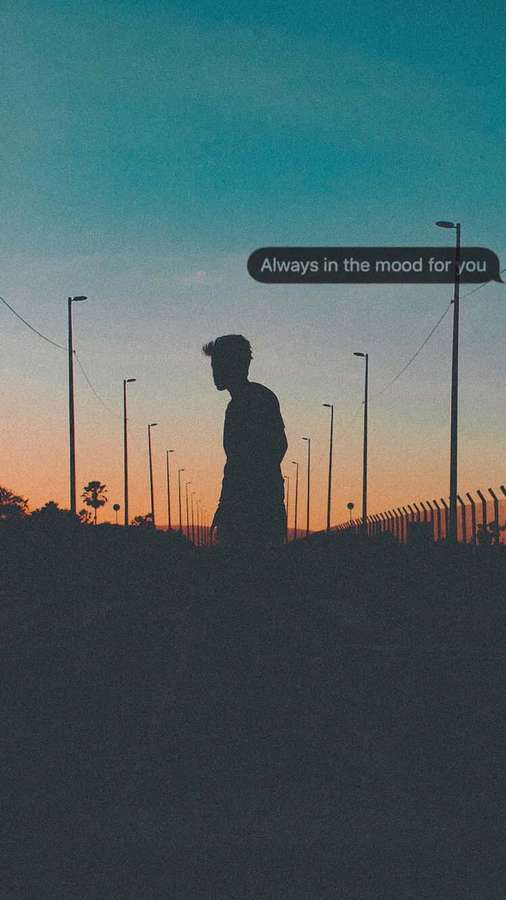 Silhouette of a person standing alone at sunset with fence and streetlights. — Shadow Pfp Wallpaper
