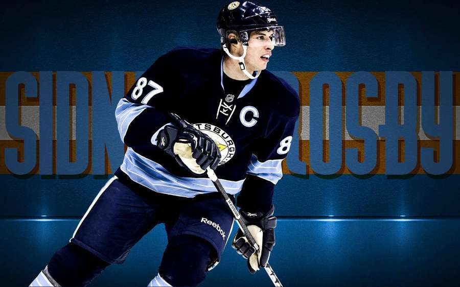 Hockey player Sidney Crosby in Pittsburgh Penguins uniform holding stick — Sidney Crosby Wallpaper