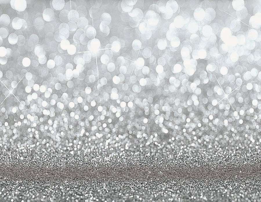 Silver glitter texture with bokeh light effects and gradient blur. — Silver Sparkle Background