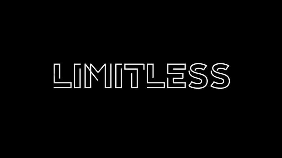 La palabra limitless en letras blancas con contorno sobre un fondo negro. — Sin límites Fondos de pantalla
