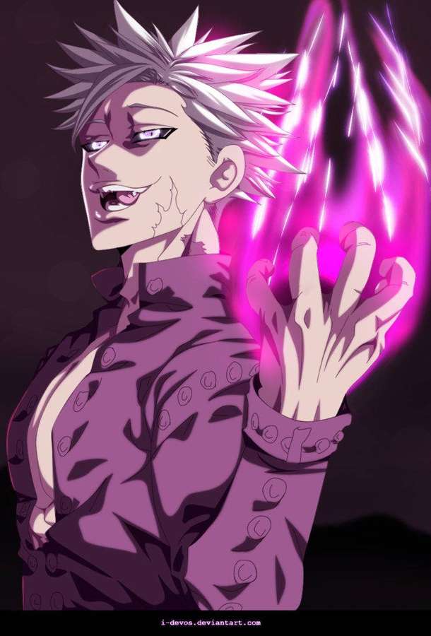 Anime character with spiky hair channeling pink magical energy. — Sins Wallpaper