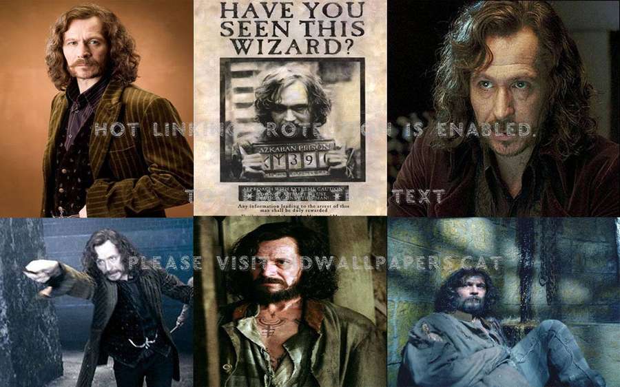 A collage of six photos of a man in various costumes and settings, including a wanted poster. — Sirius Wallpaper