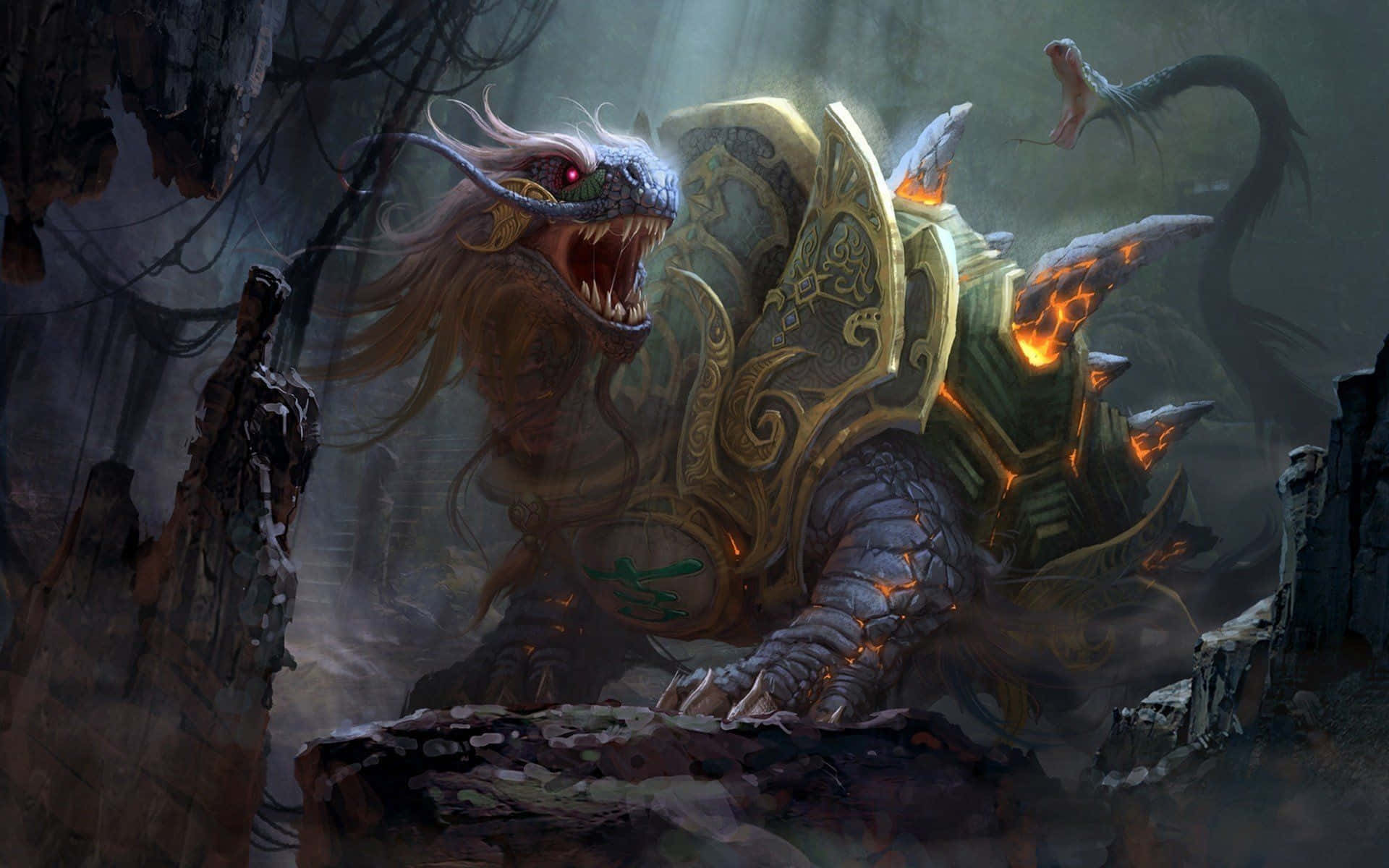 Skrämmande Drake Wallpaper