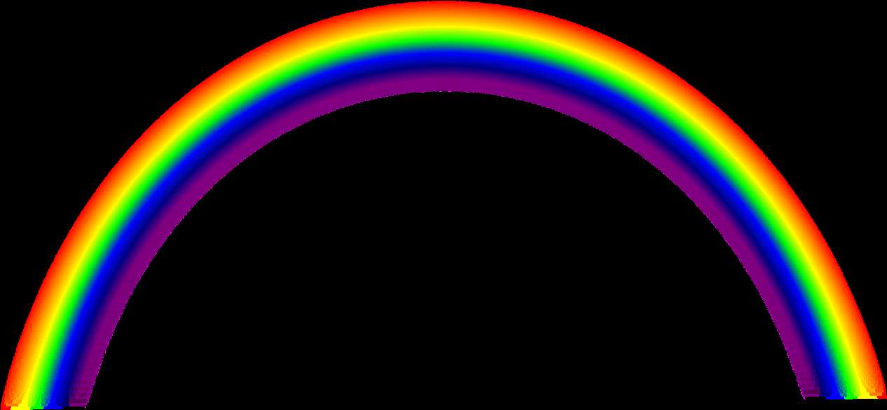 A full-color rainbow arch against a black background. — Sky PNG