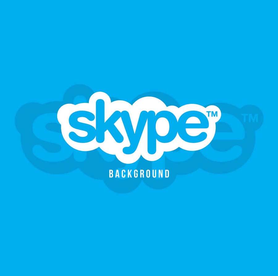 Skype logo on blue background with shadow effect — Skype Background